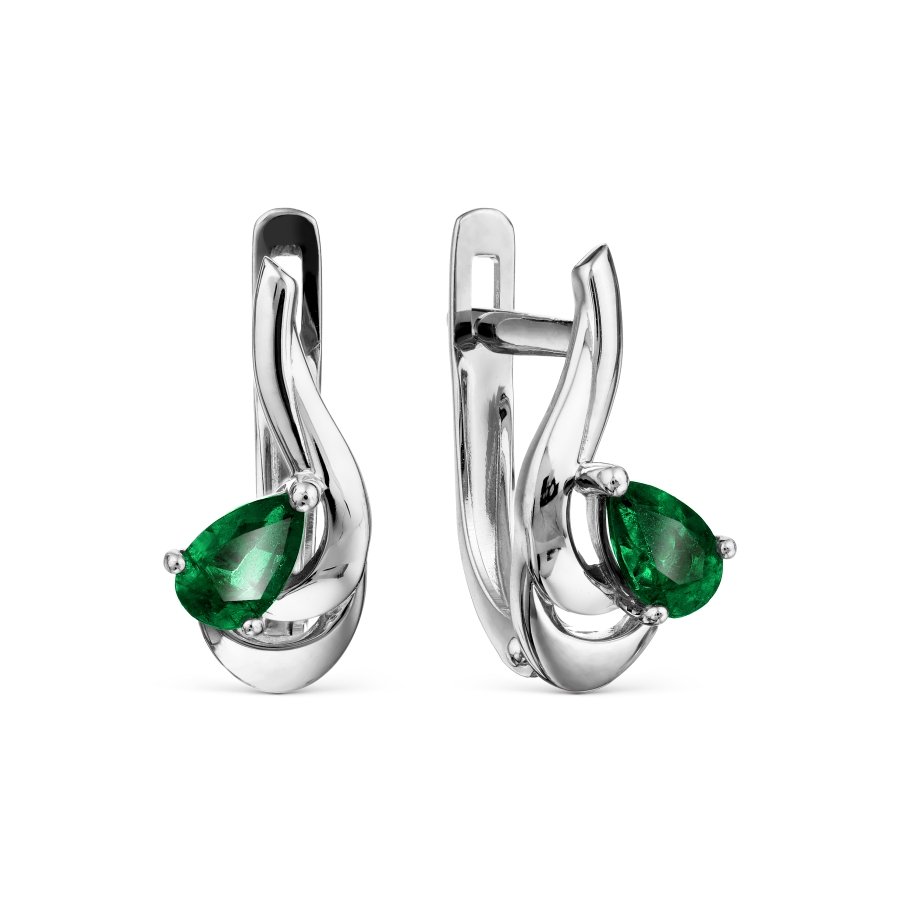 Серьги с изумрудами Линии Любви, Серьги Т301029575 
Серьги с изумрудами Линии Любви, Серьги Т301029575