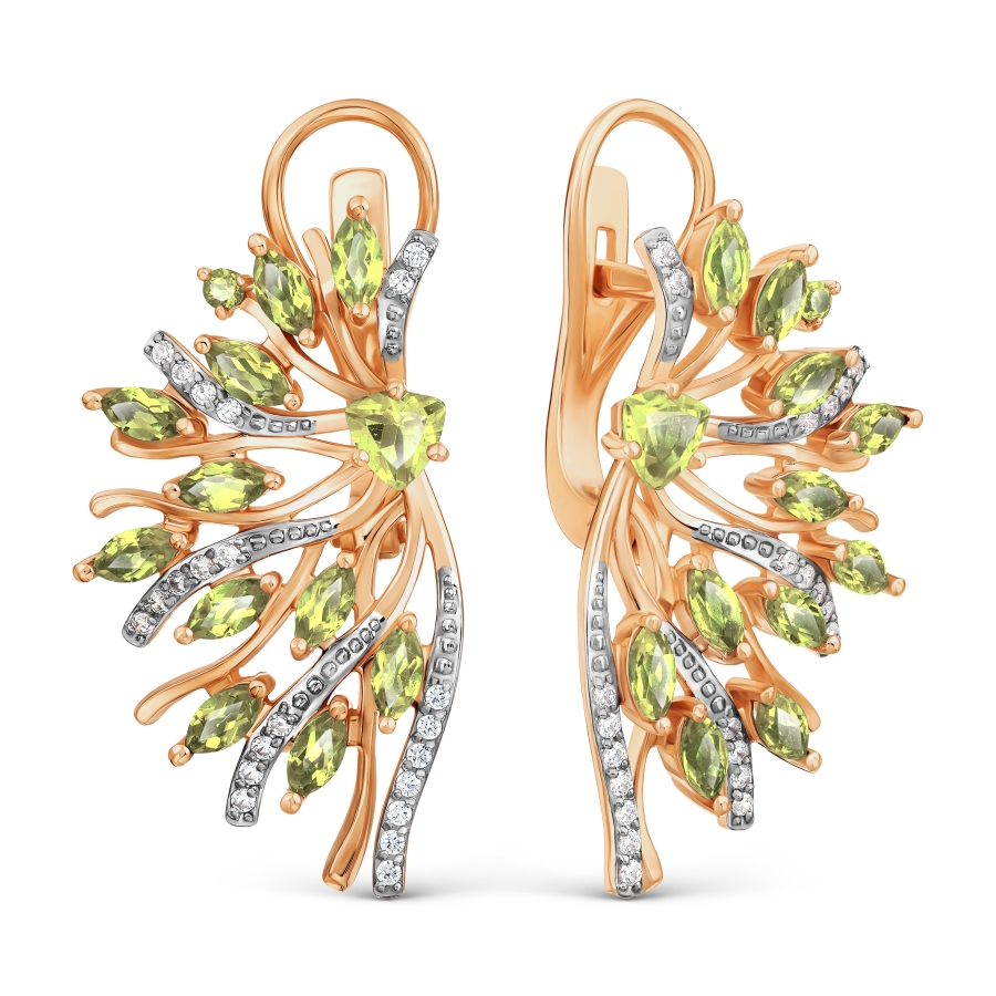 Серьги с хризолитами и фианитами Линии Любви, Серьги Т143028167
Серьги с хризолитами и фианитами Линии Любви, Серьги Т143028167