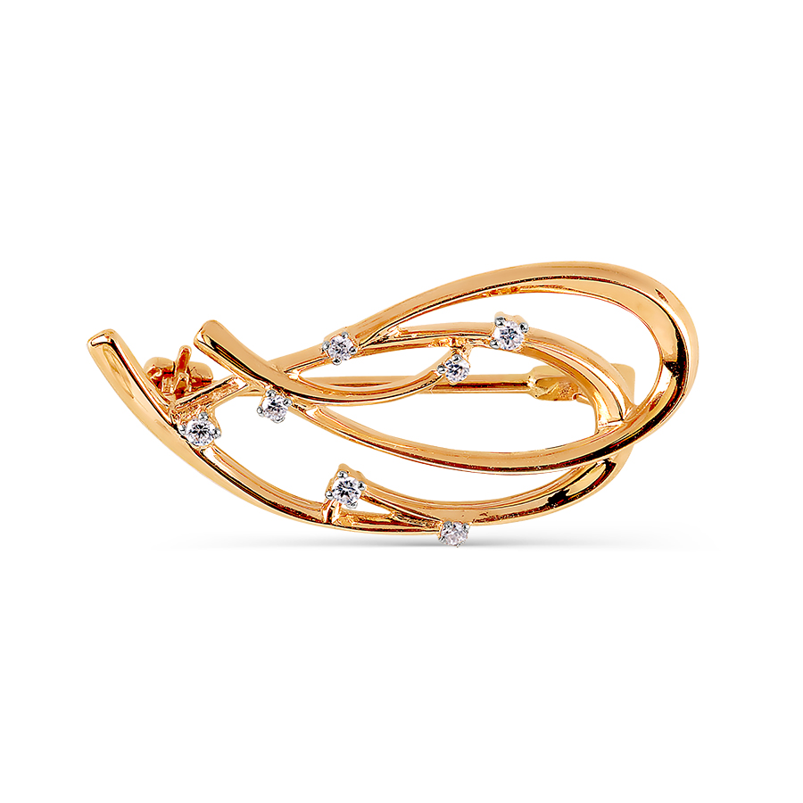 Брошь с фианитами Линии Любви, Брошь Т14209177 
Брошь с фианитами Линии Любви, Брошь Т14209177