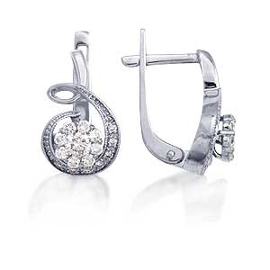 Серьги с бриллиантами Линии Любви, Серьги Т331022877 
Серьги с бриллиантами Линии Любви, Серьги Т331022877