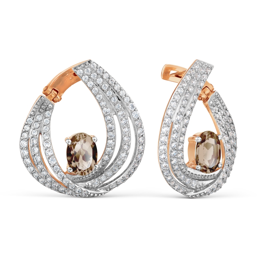 Серьги с раухтопазами и фианитами Линии Любви, Серьги Т143028163
Серьги с раухтопазами и фианитами Линии Любви, Серьги Т143028163