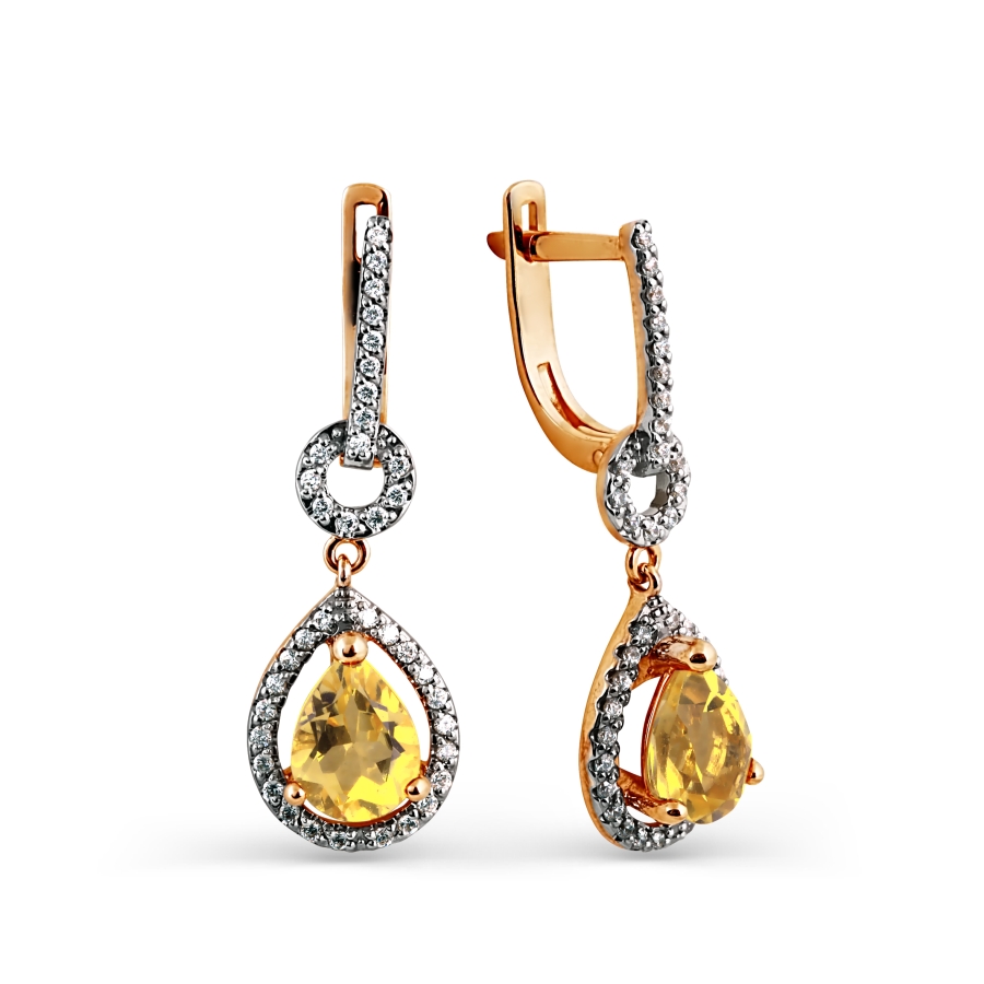 Серьги с цитринами и фианитами Линии Любви
Серьги с цитринами и фианитами Линии Любви