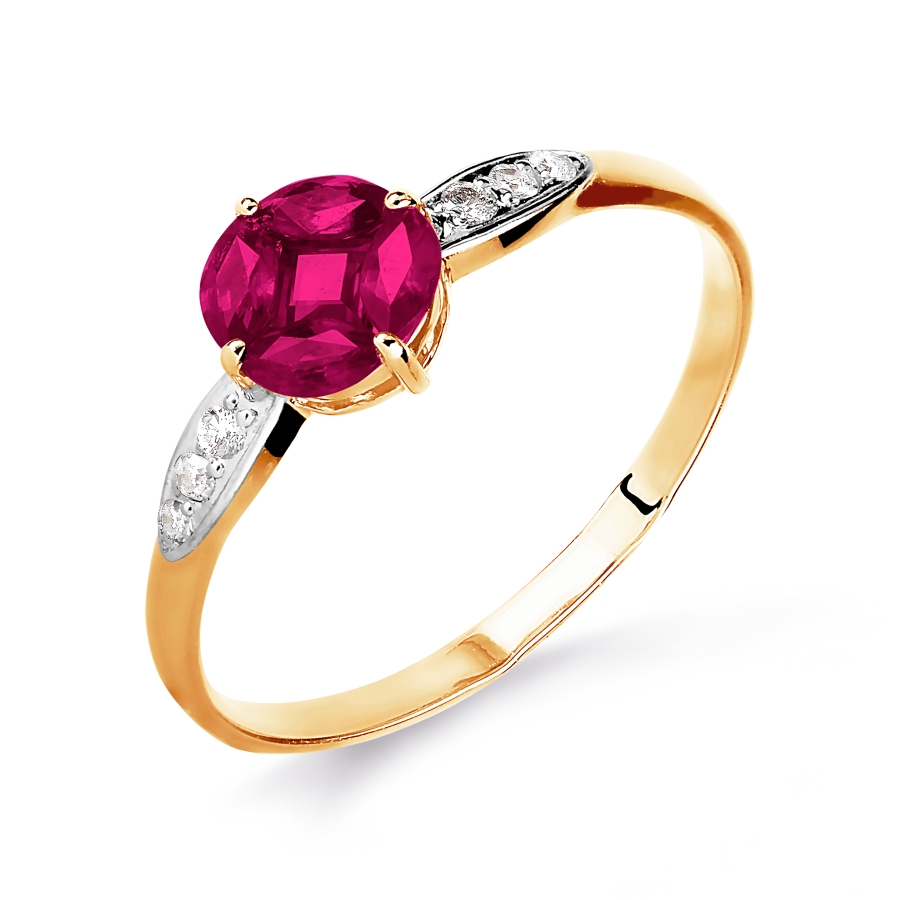 Кольцо с рубинами и бриллиантами Линии Любви, Кольцо Т141015834-01 
Кольцо с рубинами и бриллиантами Линии Любви, Кольцо Т141015834-01