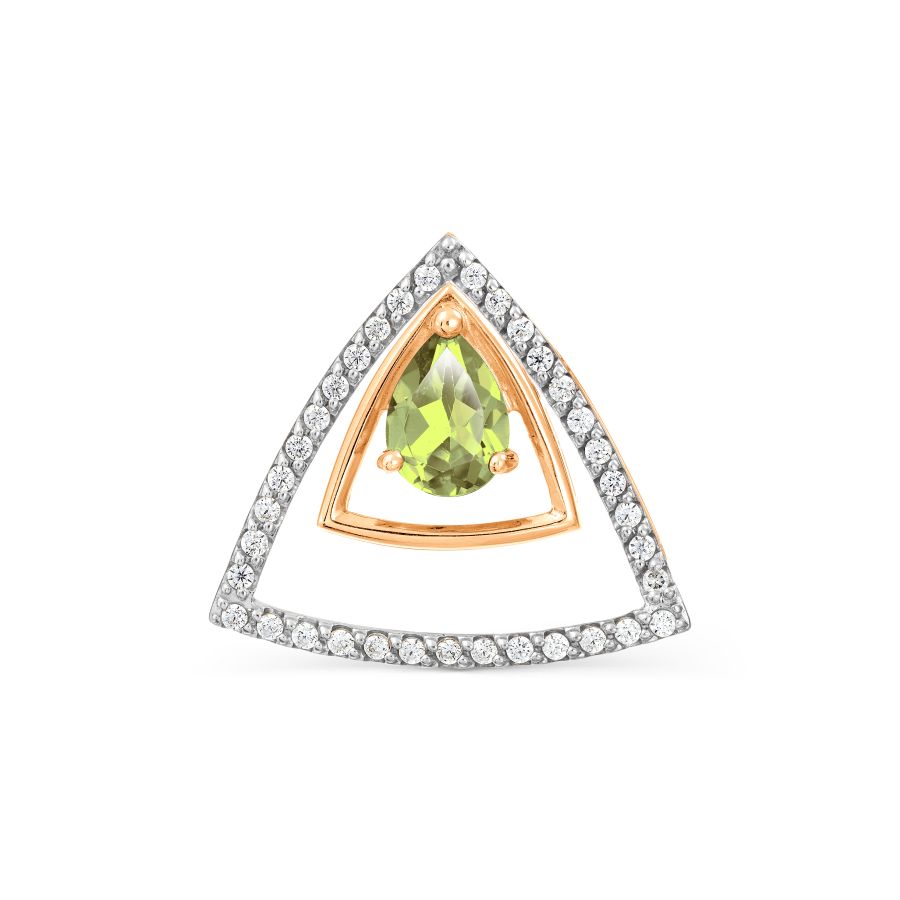 Подвеска с хризолитом и фианитами Линии Любви, Подвески и кулоны Т147034362 
Подвеска с хризолитом и фианитами Линии Любви, Подвески и кулоны Т147034362