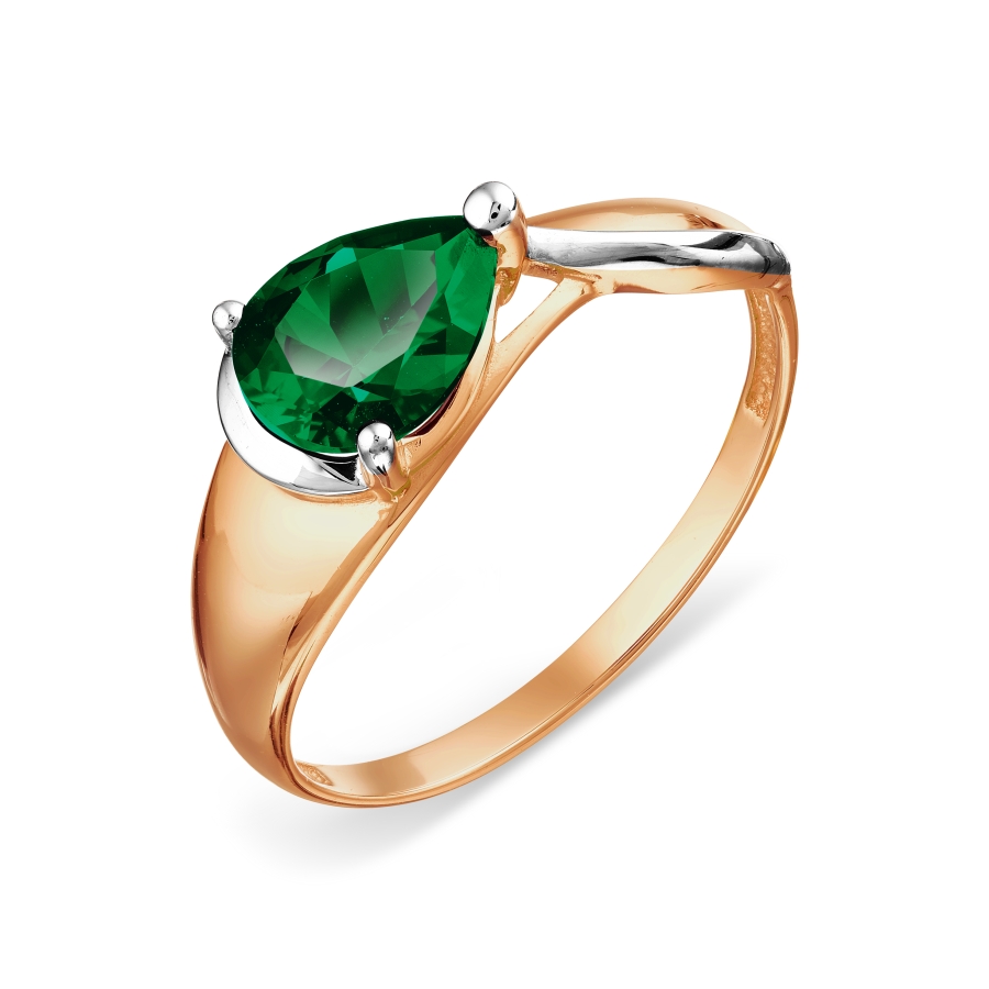 Кольцо с изумрудом искусственным Линии Любви, Кольцо Т141018249-01 
Кольцо с изумрудом искусственным Линии Любви, Кольцо Т141018249-01