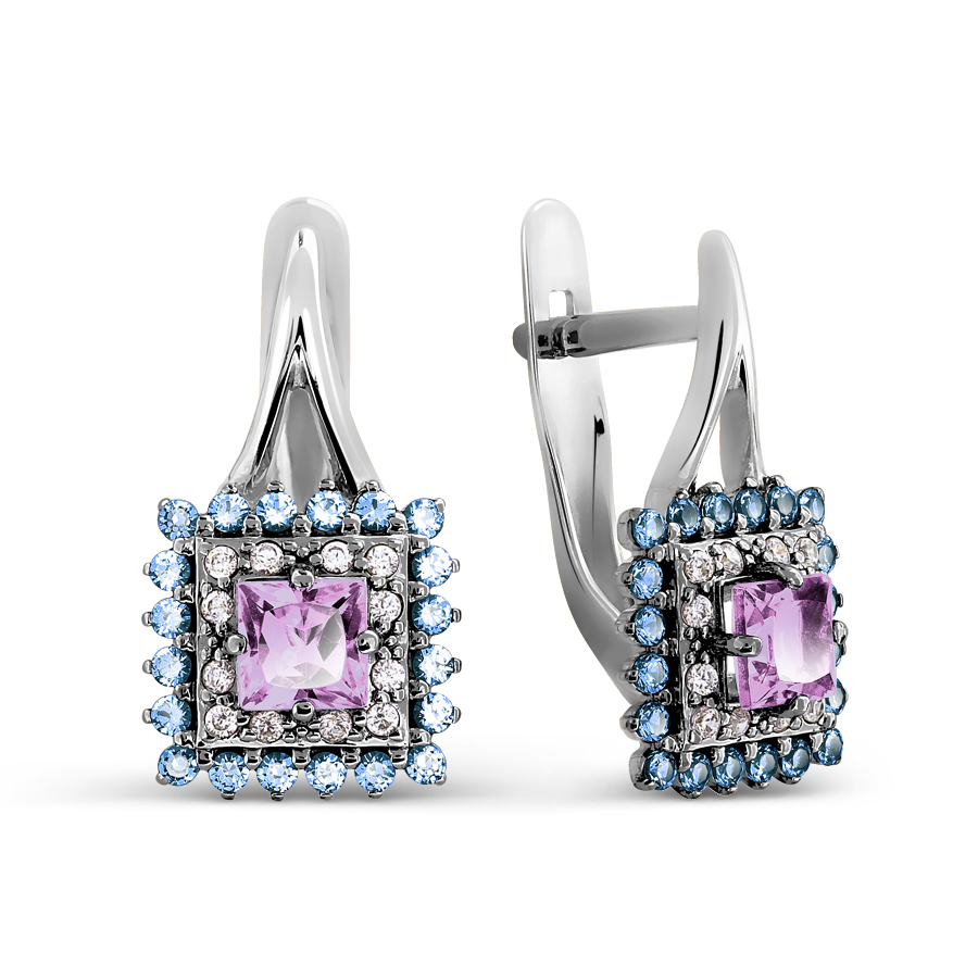 Серьги с аметистами и фианитами Линии Любви, Серьги Т307027456
Серьги с аметистами и фианитами Линии Любви, Серьги Т307027456