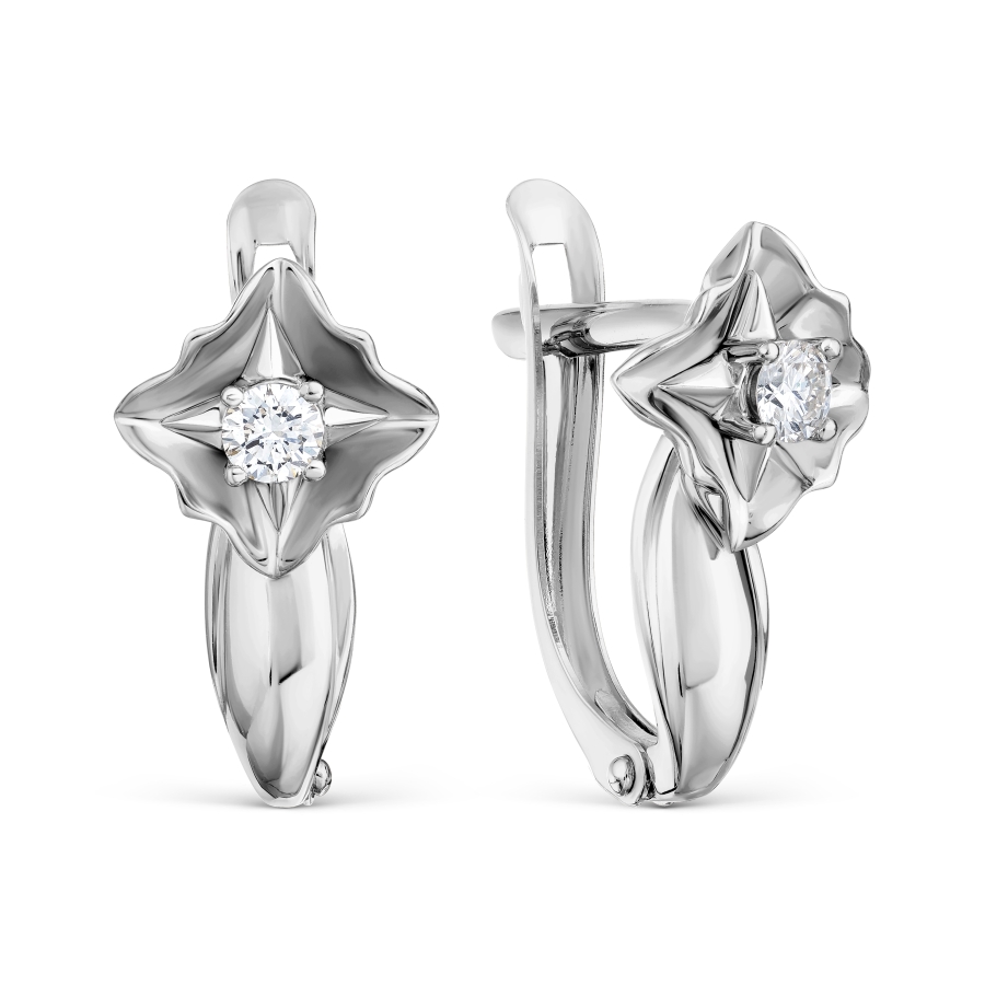 Серьги с бриллиантами Линии Любви, Серьги Т30102Б025 
Серьги с бриллиантами Линии Любви, Серьги Т30102Б025