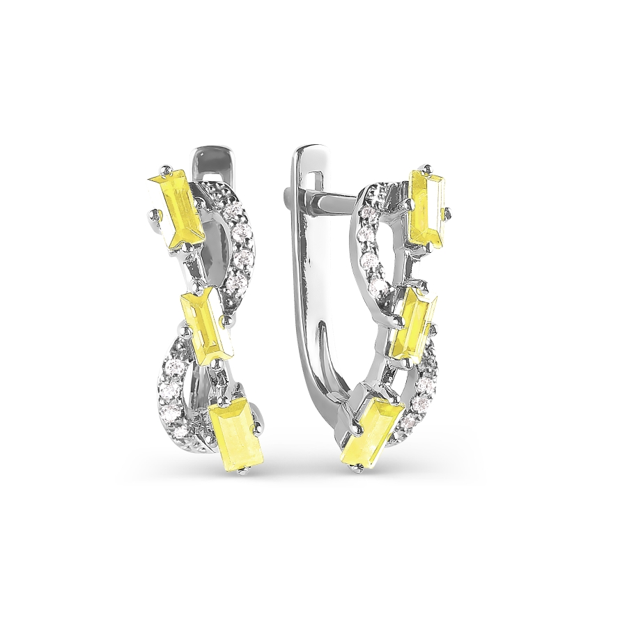 Серьги с цитринами и фианитами Линии Любви, Серьги Т303026064
Серьги с цитринами и фианитами Линии Любви, Серьги Т303026064