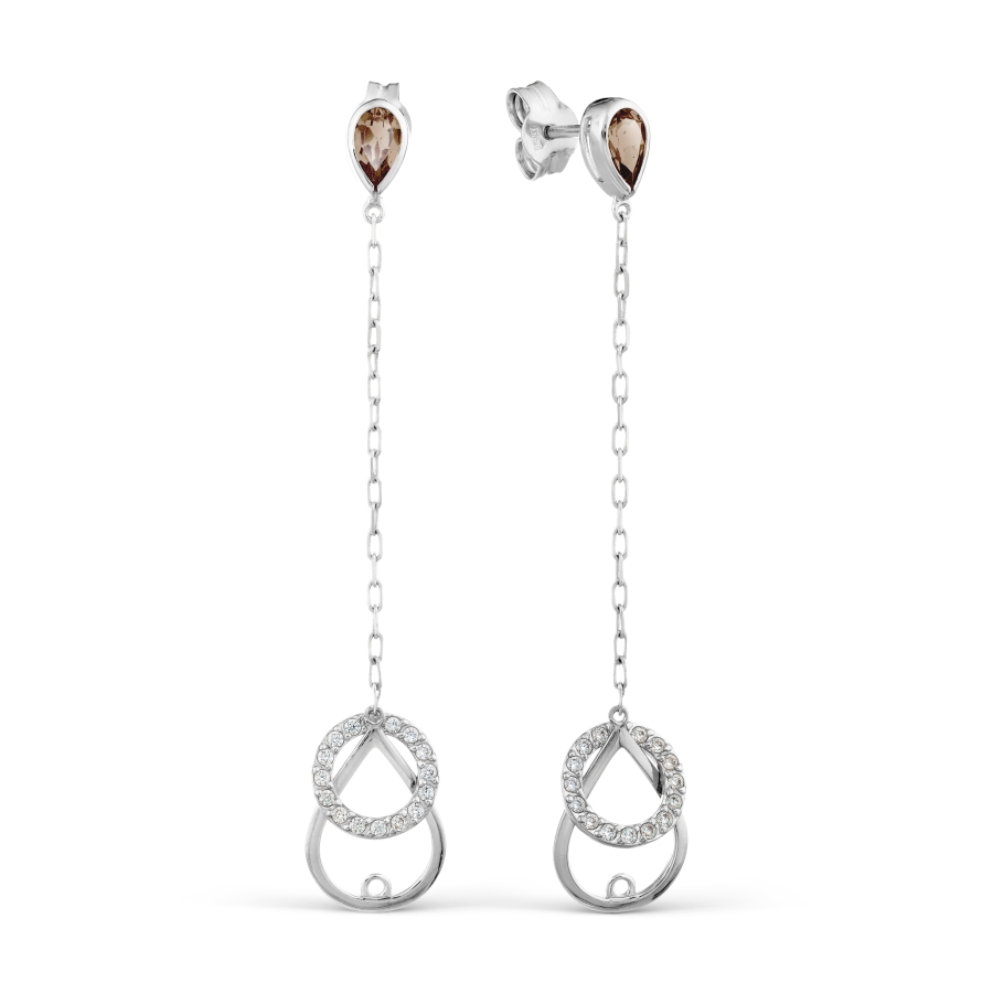 Серьги с раухтопазами и фианитами Линии Любви, Серьги Т307029098
Серьги с раухтопазами и фианитами Линии Любви, Серьги Т307029098