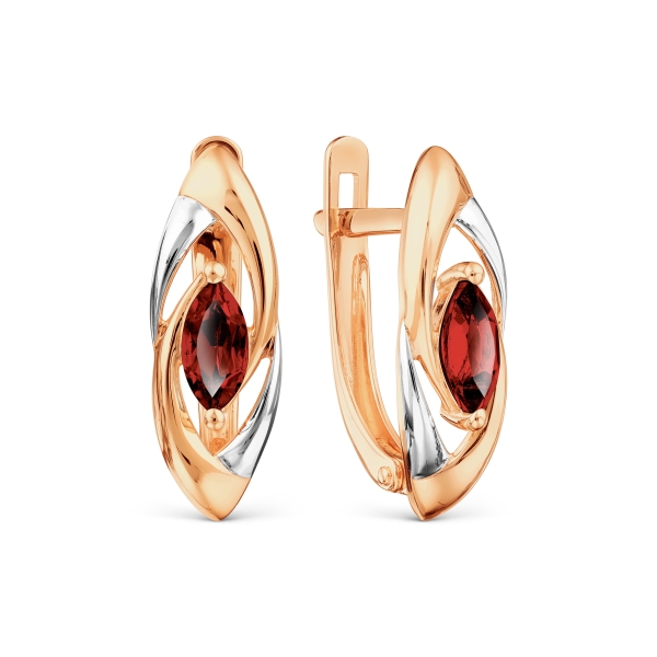 Серьги с гранатами Линии Любви, Серьги Т141028303 
Серьги с гранатами Линии Любви, Серьги Т141028303