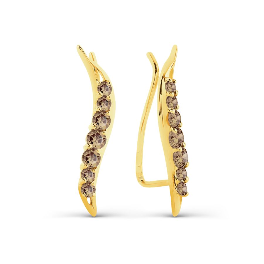 Серьги с раухтопазами Линии Любви, Серьги Т901027493 
Серьги с раухтопазами Линии Любви, Серьги Т901027493