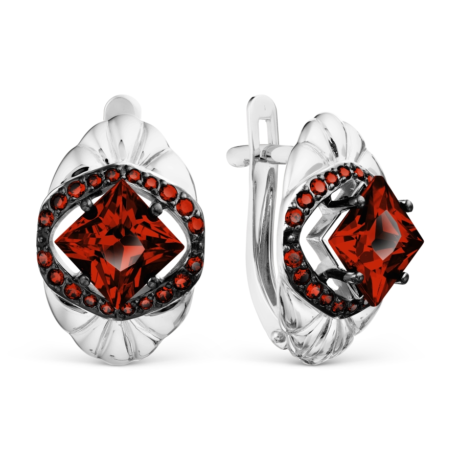 Серьги с гранатами и фианитами Линии Любви, Серьги Т307028795-02
Серьги с гранатами и фианитами Линии Любви, Серьги Т307028795-02