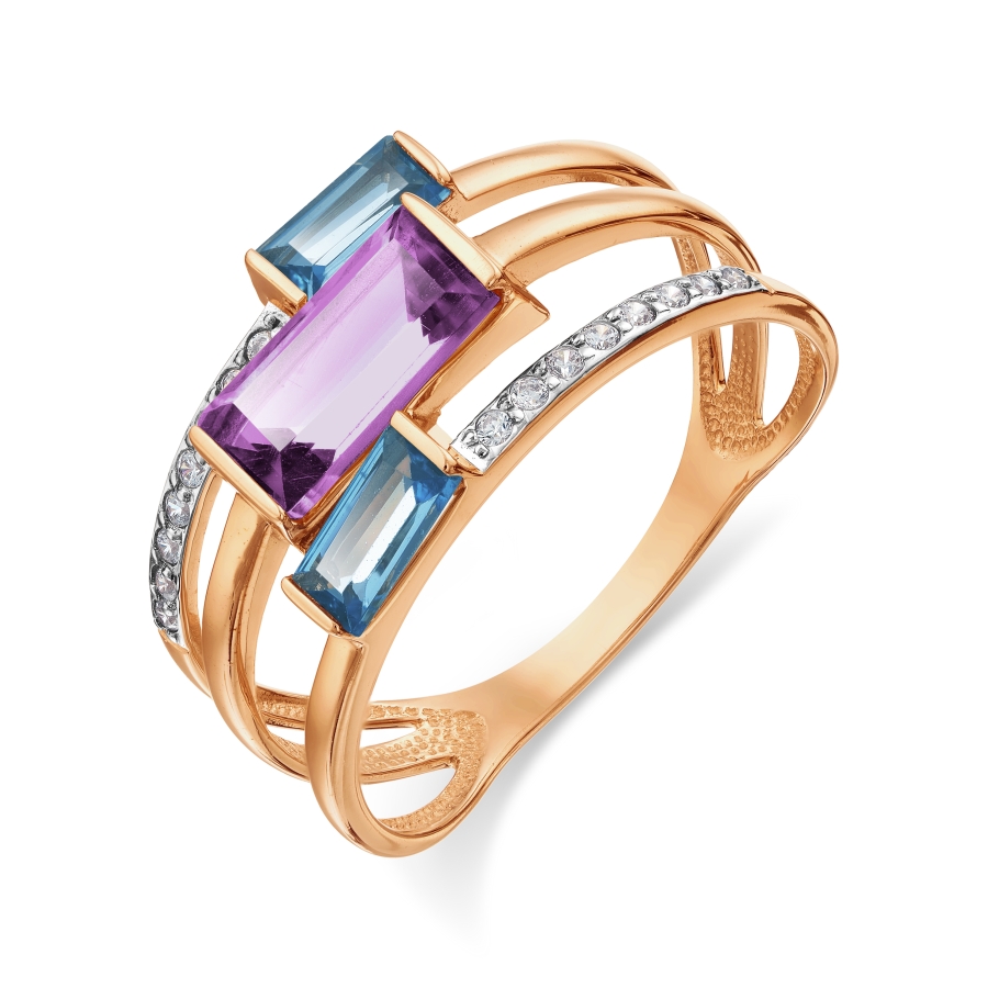 Кольцо с аметистом, топазами и фианитами Линии Любви, Кольцо Т147018092-01
Кольцо с аметистом, топазами и фианитами Линии Любви, Кольцо Т147018092-01