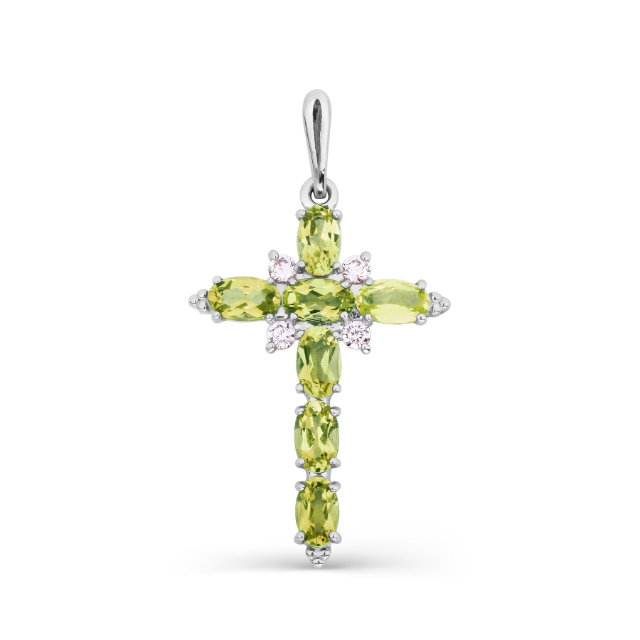 Крестик с хризолитами и фианитами Линии Любви, Крестики Т30306596
Крестик с хризолитами и фианитами Линии Любви, Крестики Т30306596