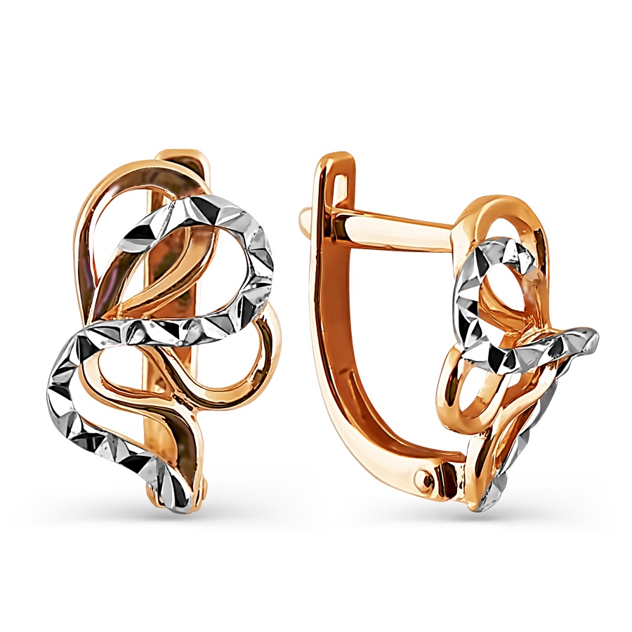 Серьги из красного золота Линии Любви, Серьги Т240624630 
Серьги из красного золота Линии Любви, Серьги Т240624630