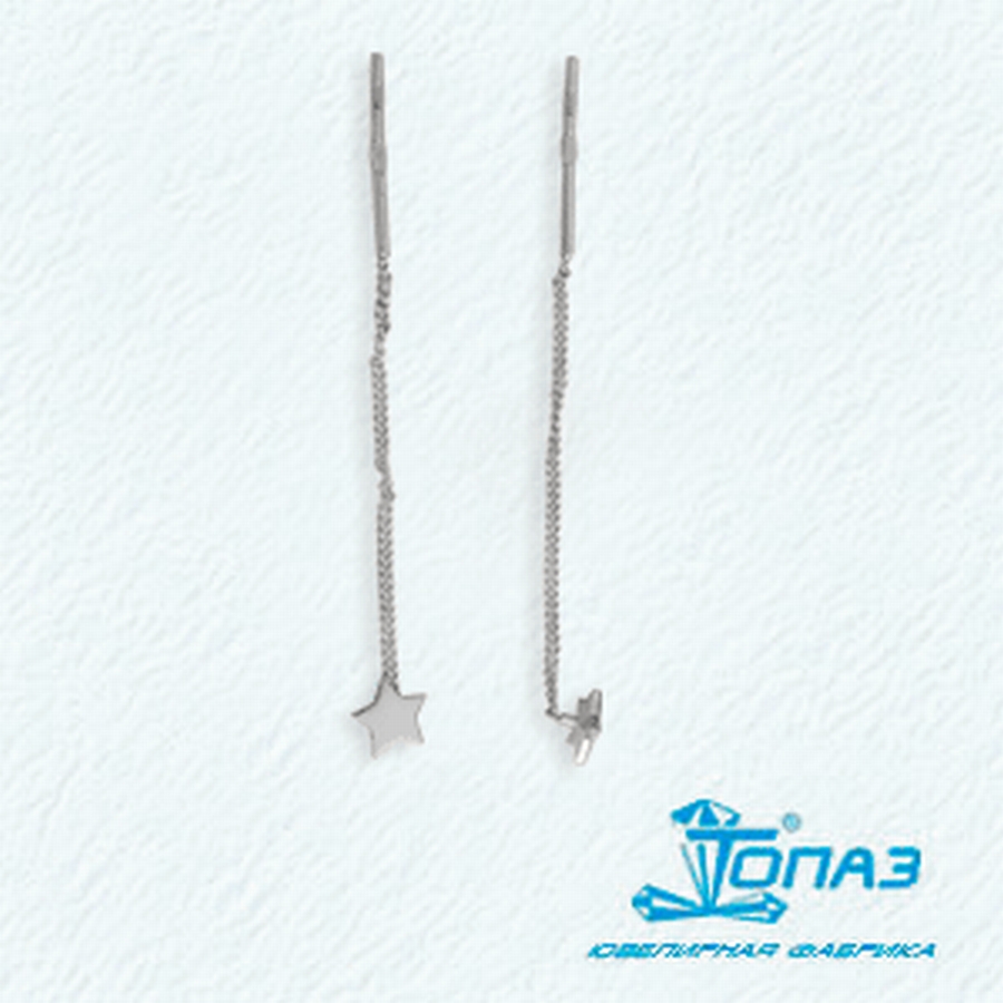 Серьги из белого золота Линии Любви, Серьги Т300622895 
Серьги из белого золота Линии Любви, Серьги Т300622895