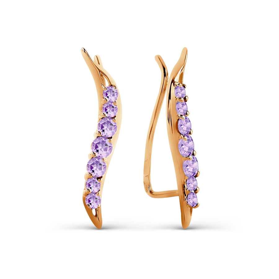 Серьги с аметистами Линии Любви, Серьги Т101027493 
Серьги с аметистами Линии Любви, Серьги Т101027493