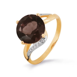 Кольцо с раухтопазом и фианитами Линии Любви 
Кольцо с раухтопазом и фианитами Линии Любви