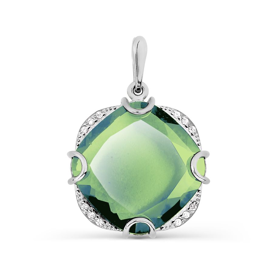 Подвеска с кварцем и фианитами Линии Любви 
Подвеска с кварцем и фианитами Линии Любви