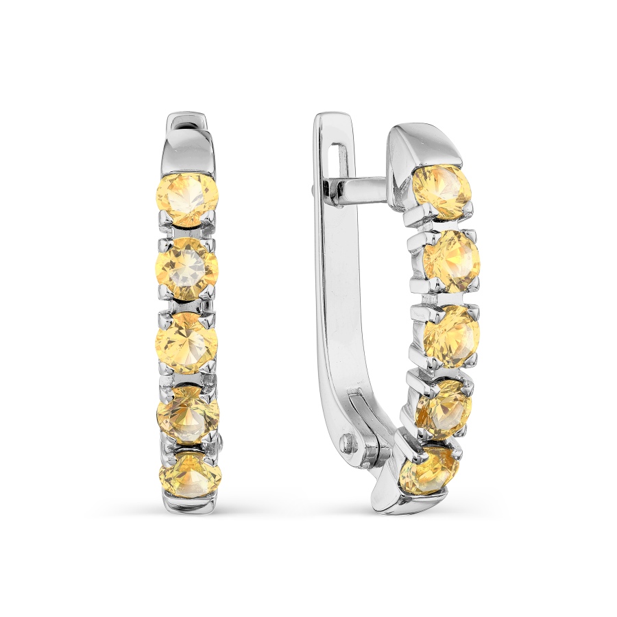 Серьги с цитринами Линии Любви, Серьги Т301028086 
Серьги с цитринами Линии Любви, Серьги Т301028086