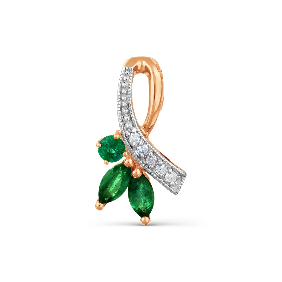 Подвеска с изумрудами и бриллиантами Линии Любви 
Подвеска с изумрудами и бриллиантами Линии Любви