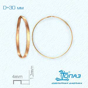 Серьги конго из красного золота Линии Любви, Серьги Т100621384 
Серьги конго из красного золота Линии Любви, Серьги Т100621384