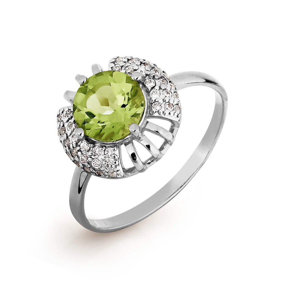 Кольцо с хризолитом и фианитами Линии Любви, Кольцо Т303015019
Кольцо с хризолитом и фианитами Линии Любви, Кольцо Т303015019