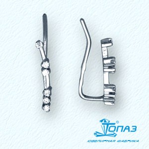 

Серьги с фианитами Линии Любви, Серьги Т30202878