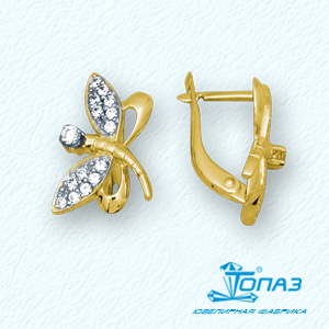 

Серьги с фианитами Линии Любви, Серьги Т94202744