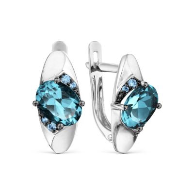 

Серьги с топазами и фианитами Линии Любви, Серьги Т30302Б270-04