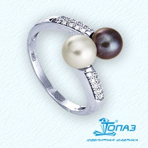 

Кольцо с жемчугом и фианитами Линии Любви, Кольцо Т308011791-1
