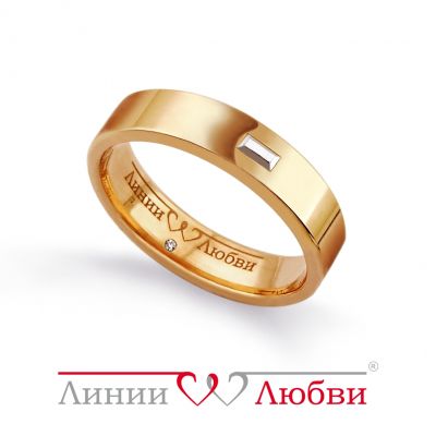 

Кольцо обручальное с бриллиантами Линии Любви, Кольцо Л11101002
