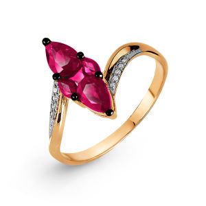 

Кольцо с рубинами и бриллиантами Линии Любви, Кольцо Т141017182-01