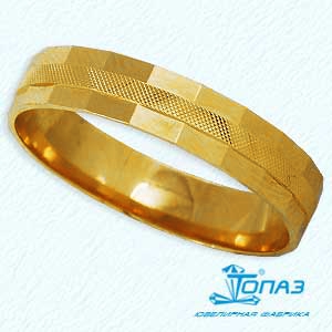 

Кольцо обручальное из желтого золота Линии Любви, Кольцо Т900611464