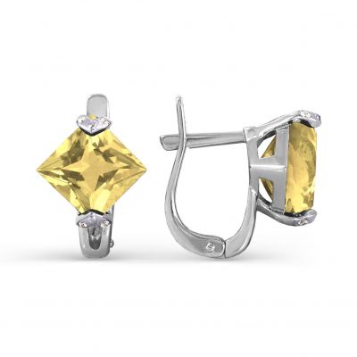 

Серьги с цитринами и фианитами Линии Любви, Серьги Т303023507