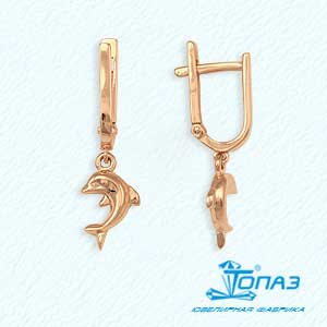 

Серьги из красного золота Линии Любви, Серьги Т100023104