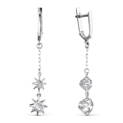 

Серьги с фианитами Premium Линии Любви, Серьги Т30702Б331