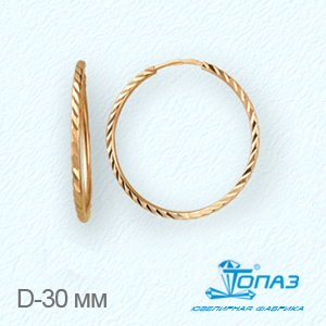 

Серьги конго из желтого золота Линии Любви