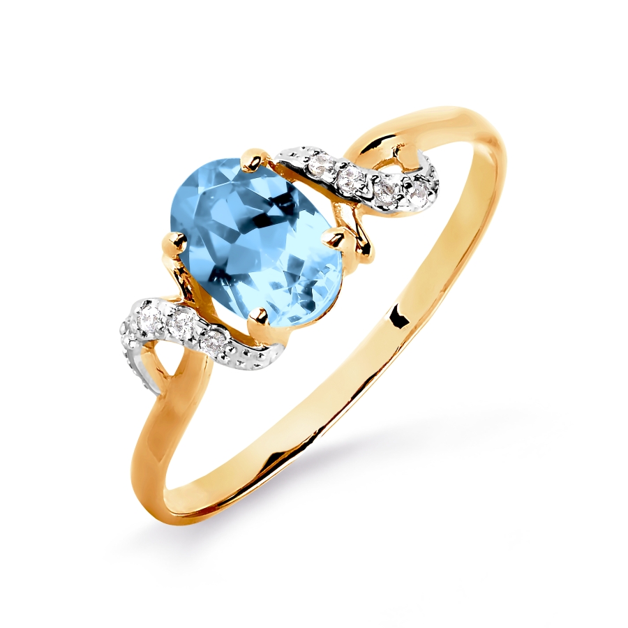 

Кольцо с топазом и Swarovski Zirconia Линии Любви, Кольцо Т143015718