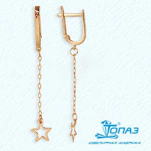 

Серьги из красного золота Линии Любви, Серьги Т100023051