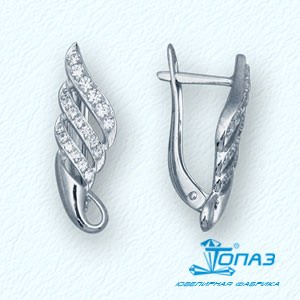 

Серьги с фианитами Линии Любви, Серьги Т30202756