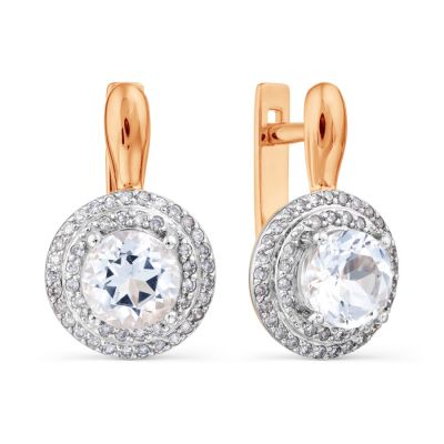 

Серьги с топазами Swarovski и бриллиантами Линии Любви, Серьги Т146028636