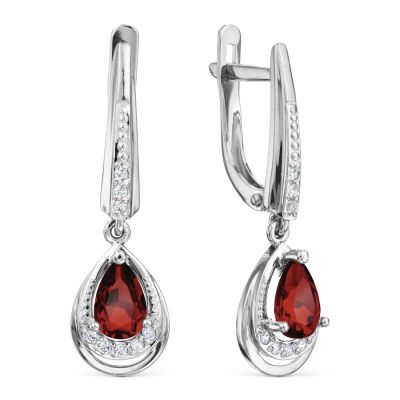 

Серьги с гранатами и фианитами Линии Любви, Серьги Т30302Б402