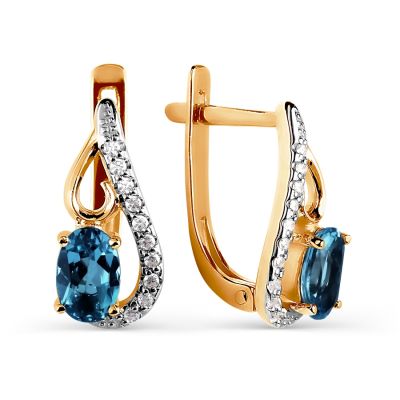 

Серьги с топазами и Swarovski Zirconia Линии Любви, Серьги Т143025951-01