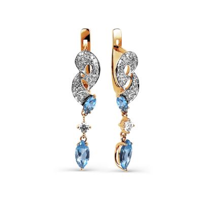 

Серьги с топазами и фианитами Линии Любви, Серьги Т143025521