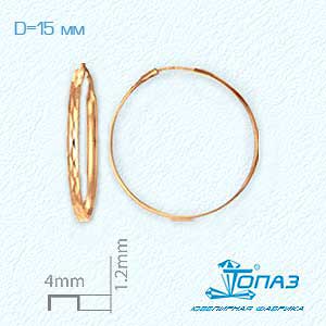 

Серьги конго из красного золота Линии Любви, Серьги Т100621371