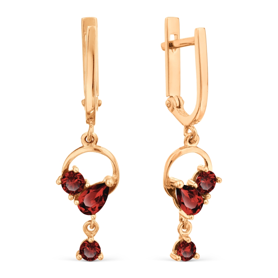 

Серьги с гранатами Линии Любви, Серьги Т101029916