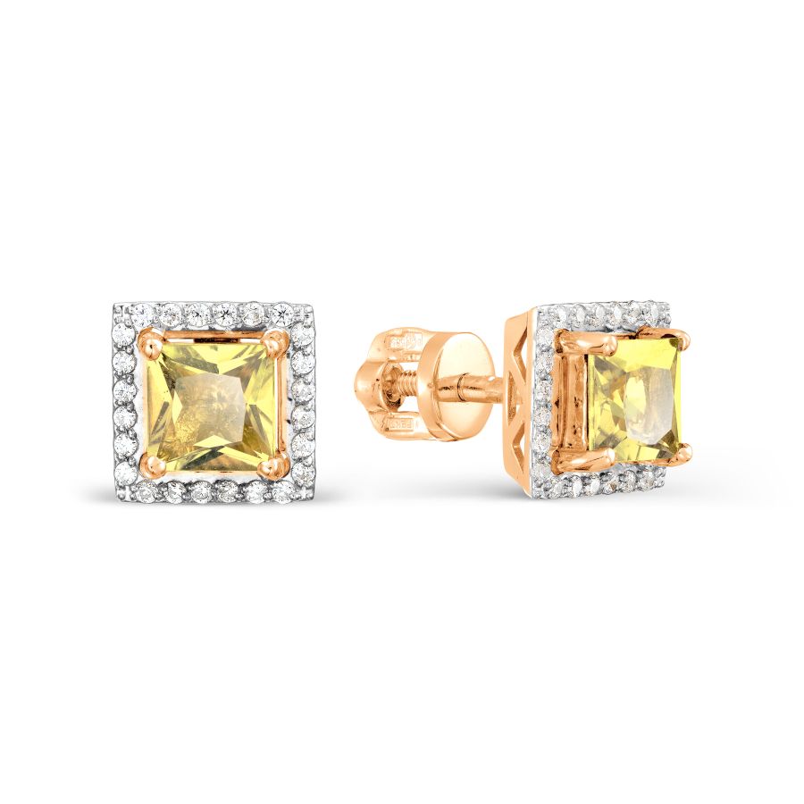 

Серьги с цитринами и фианитами Линии Любви, Серьги Т143026980