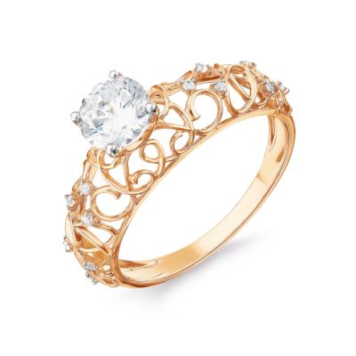 

Кольцо с топазом Swarovski и бриллиантами Линии Любви, Кольцо Т111017689