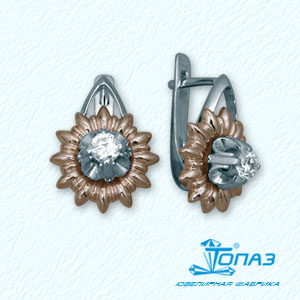 

Серьги с фианитами Линии Любви, Серьги Т31202496
